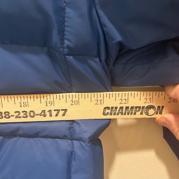 Vintage Miller Outerwear Ski Jacket Goose Down FauxFur Blue Quilted Puffer Sz 42 - Picture 9 of 15